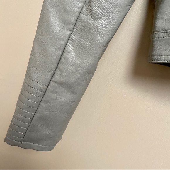 J2 faux leather light gray moto jacket - Picture 9 of 11
